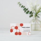 Carte De Visite Hexagones - rouge (Debout devant)