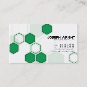 Carte De Visite Hexagones - vert