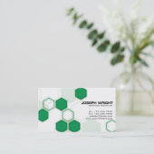 Carte De Visite Hexagones - vert (Debout devant)