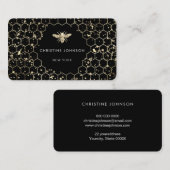 Carte De Visite Hexagons fausse parties scintillant abeille sur no (Devant / Derrière)