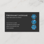 Carte De Visite Hexagons saphirs bleus gris foncé élégant (Dos)