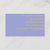 Carte de visite "hi" moderne en jaune et perwinkle (Dos)