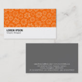 Carte De Visite Hi-Phi - 0101 - Orange Floral (Devant / Derrière)
