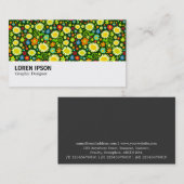 Carte De Visite Hi-Phi - 0115 - Fleurs de printemps - Dk Green (Devant / Derrière)