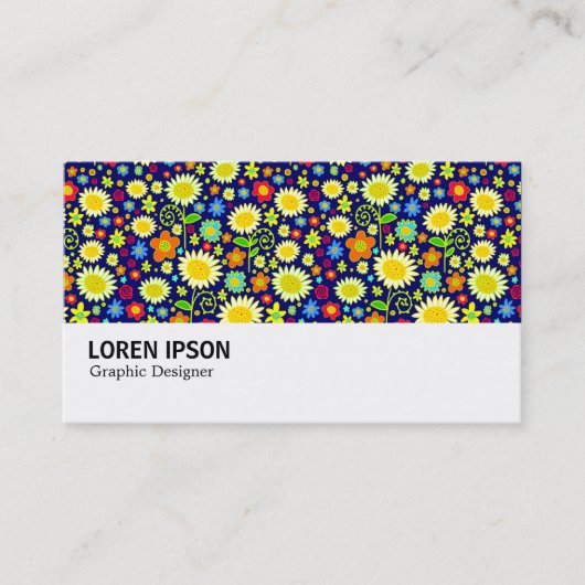 Carte De Visite Hi-Phi - 0116 - Fleurs de printemps - Deep Navy (Devant)