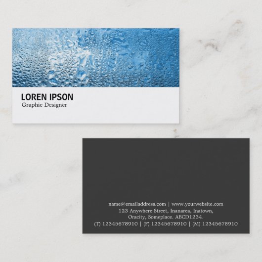 Carte De Visite Hi-Phi - 0168 - Eau bleue Cool (Devant / Derrière)