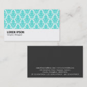 Carte De Visite Hi-Phi - 0219 - Aqua Damask (Devant / Derrière)