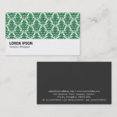 Carte De Visite Hi-Phi - 0229 Forest Green Damask (Devant / Derrière)