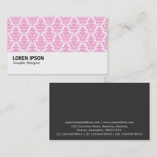 Carte De Visite Hi-Phi - 0236 Damas roses (Devant / Derrière)