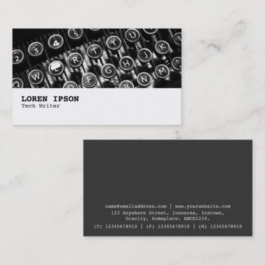 Carte De Visite Hi-Phi - 0256 - Ancienne machine à écrire (Devant / Derrière)