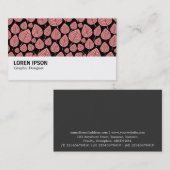 Carte De Visite Hi-Phi - 0386 - Feuille - Rose doux sur noir (Devant / Derrière)