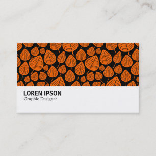 Carte De Visite Hi-Phi - 0387 - Feuille - orange sur noir