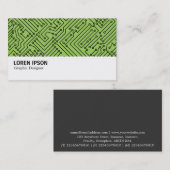 Carte De Visite Hi-Phi - 0415 - Circuitrie - Noir sur Vert 9ccd5f (Devant / Derrière)