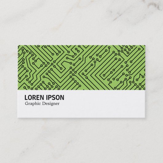 Carte De Visite Hi-Phi - 0415 - Circuitrie - Noir sur Vert 9ccd5f (Devant)