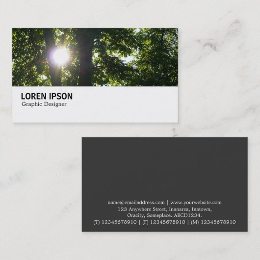 Carte De Visite Hi-Phi - 095 - Soleil à travers les arbres (Devant / Derrière)