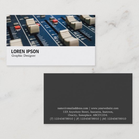 Carte De Visite Hi-Phi - Bureau de mixage (Devant / Derrière)