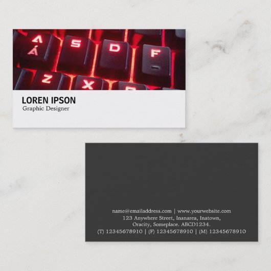 Carte De Visite Hi-Phi - Clavier lumineux (Devant / Derrière)