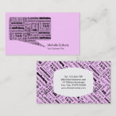 Carte De Visite HI rose et bonjour ! dans Languanges différent (Devant / Derrière)