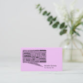 Carte De Visite HI rose et bonjour ! dans Languanges différent (Debout devant)