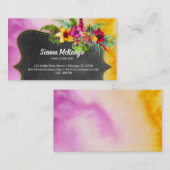 Carte De Visite Hibiscus des fleurs tropicales d'été (Devant / Derrière)