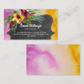 Carte De Visite Hibiscus des fleurs tropicales d'été (Devant / Derrière)