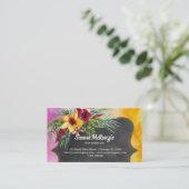 Carte De Visite Hibiscus des fleurs tropicales d'été (Debout devant)