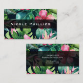 Carte De Visite Hibiscus floral tropical Feuille Tropiques hawaïen (Devant / Derrière)