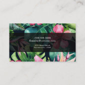 Carte De Visite Hibiscus floral tropical Feuille Tropiques hawaïen (Dos)