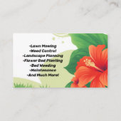 Carte De Visite Hibiscus Paysage tropical Entretien de pelouse Pay (Dos)