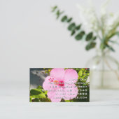 Carte De Visite Hibiscus rose Fleur tropicale (Debout devant)