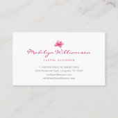 Carte De Visite Hibiscus rose Topique Aquarelle Florale & Foliage (Dos)