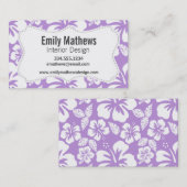 Carte De Visite Hibiscus tropical hawaïen de la lavande (Devant / Derrière)