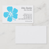 Carte De Visite Hibiscus turquoise (Devant / Derrière)