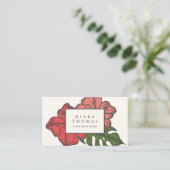 Carte De Visite Hibiscus Vintage de l'île (Debout devant)