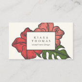 Carte De Visite Hibiscus Vintage de l'île (Devant)