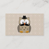 Carte De Visite Hibou avec Moustache et Casquette (Dos)