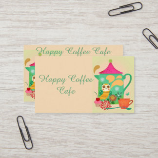 Carte De Visite Hibou de café de matin