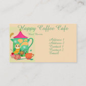 Carte De Visite Hibou de café de matin (Dos)