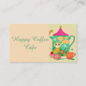 Carte De Visite Hibou de café de matin (Devant)