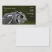 Carte de visite - hibou de gris de bébé (Devant / Derrière)
