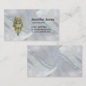 Carte De Visite Hibou de tribal d'or et d'ormeau (Devant / Derrière)