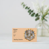 Carte De Visite Hibou lit le professeur de lecture (Debout devant)