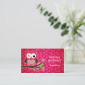 Carte De Visite Hibou mignon de roses indien Girly (Debout devant)