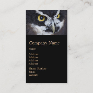 Carte De Visite Hibou noir et blanc de Specacled