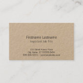 Carte De Visite Hibou sur une branche en cercle (Dos)