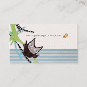 Carte De Visite Hibou tripé arbre et petit ami