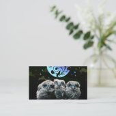 Carte De Visite Hiboux de bébé sous le clair de lune (Debout devant)