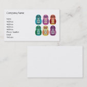 Carte De Visite Hiboux de Matryoshka d'arc-en-ciel (Devant / Derrière)