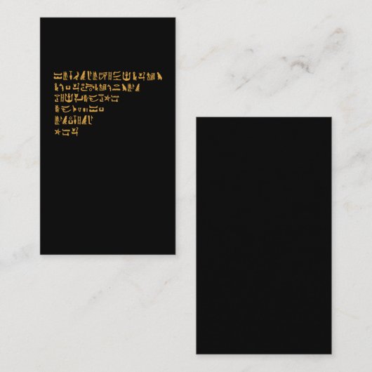 Carte De Visite Hiéroglyphes égyptiens Égypte ancienne (Devant / Derrière)