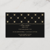 Carte De Visite High End Black Gold Pattern Crown Candle Care (Dos)
